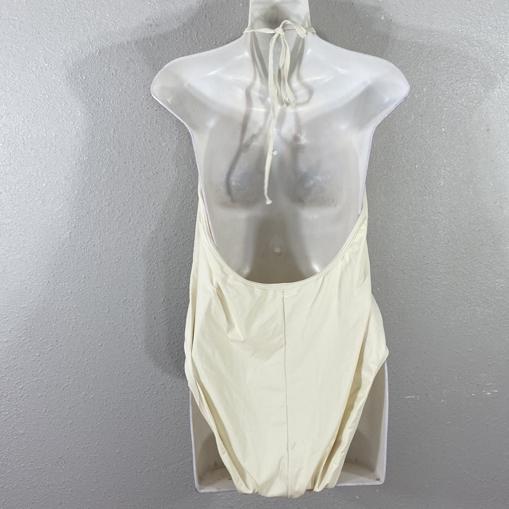 NWOT Good American Leilani Ivory Halter One Piece Swimsuit 7 4X - Picture 10 of 16